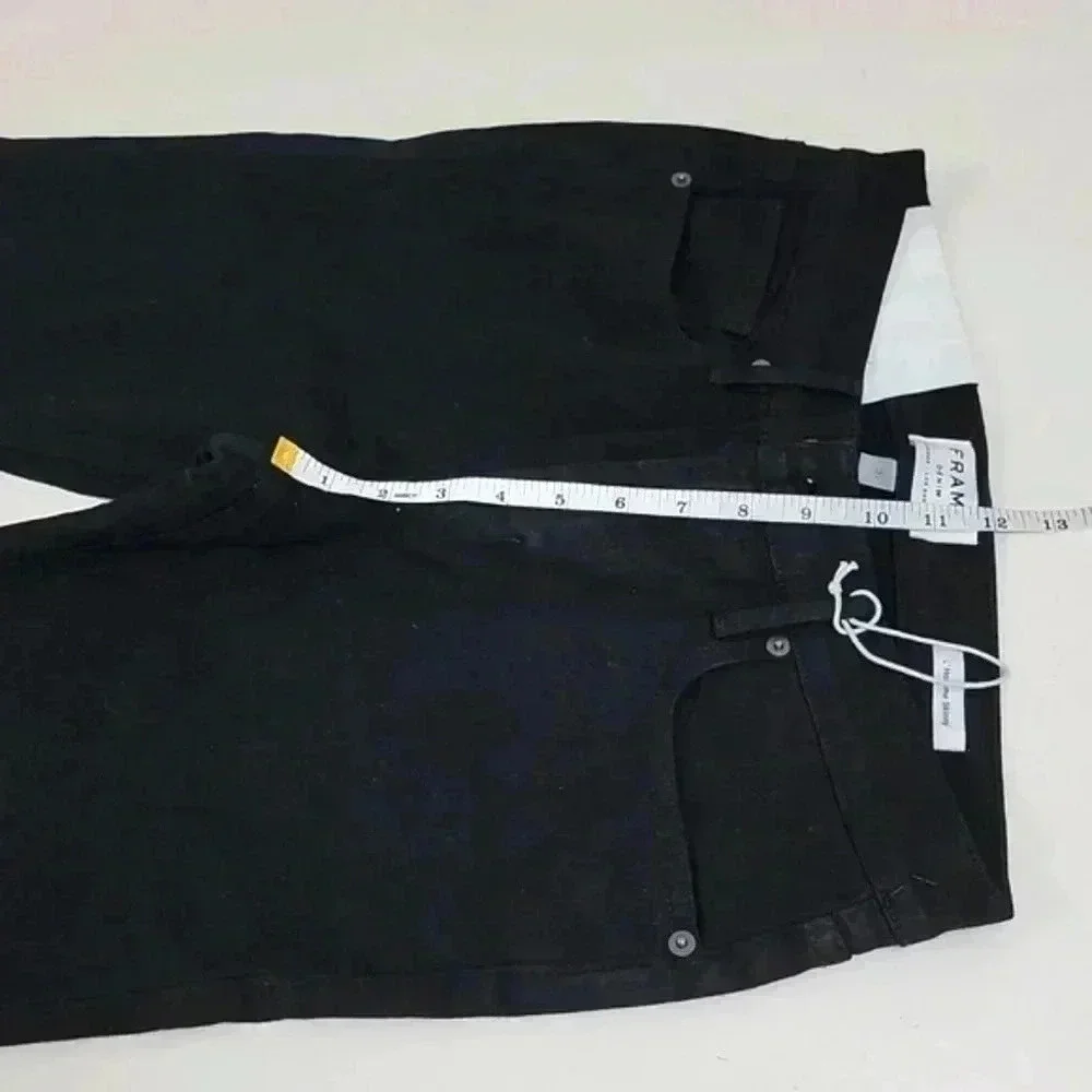 Frame L’Homme Black Low Rise Skinny Jeans In Noir